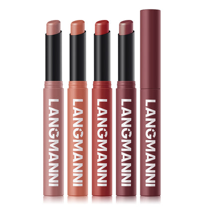 5-Color Angled Rotating Matte Lipstick Single Piece