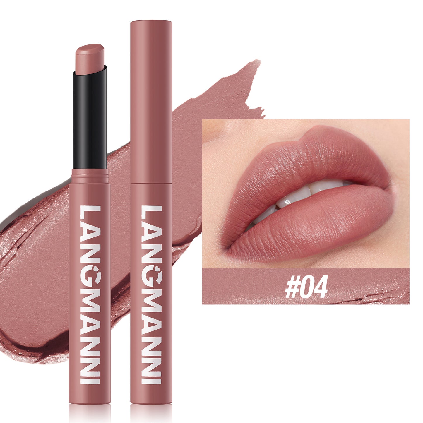 5-Color Angled Rotating Matte Lipstick Single Piece